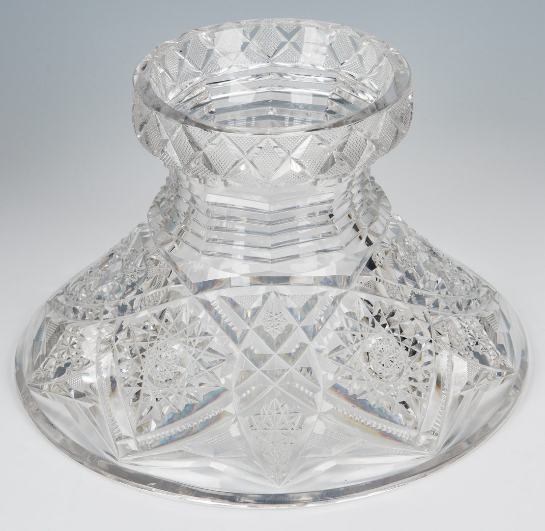 Lot 132: Brilliant Cut Glass Pedestal Punch Bowl