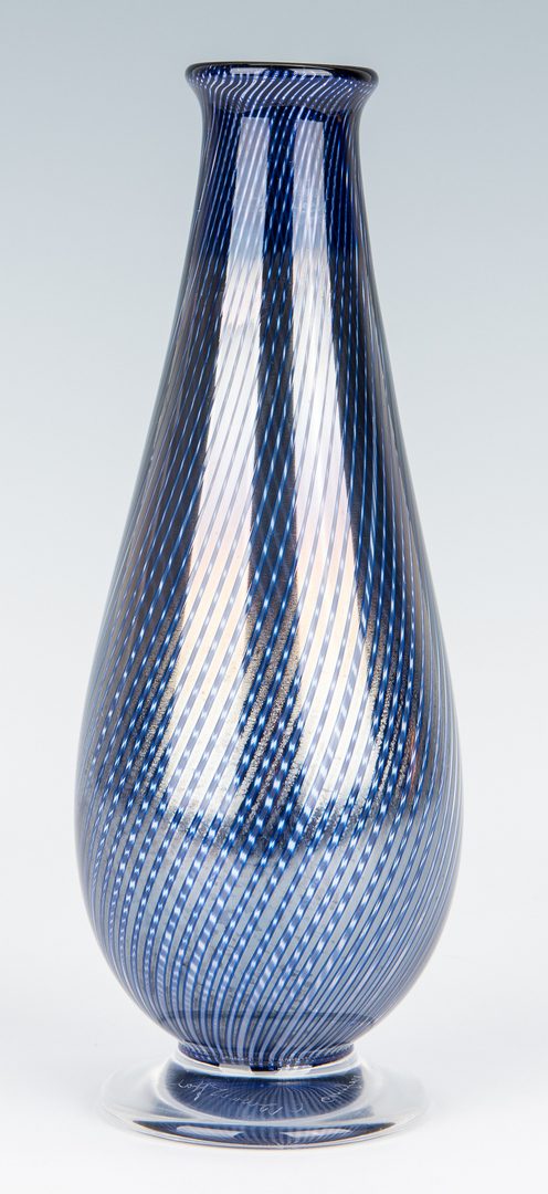 Lot 134: Orrefors Graal Vase plus Botou Reverse Glass fan shaped bottle