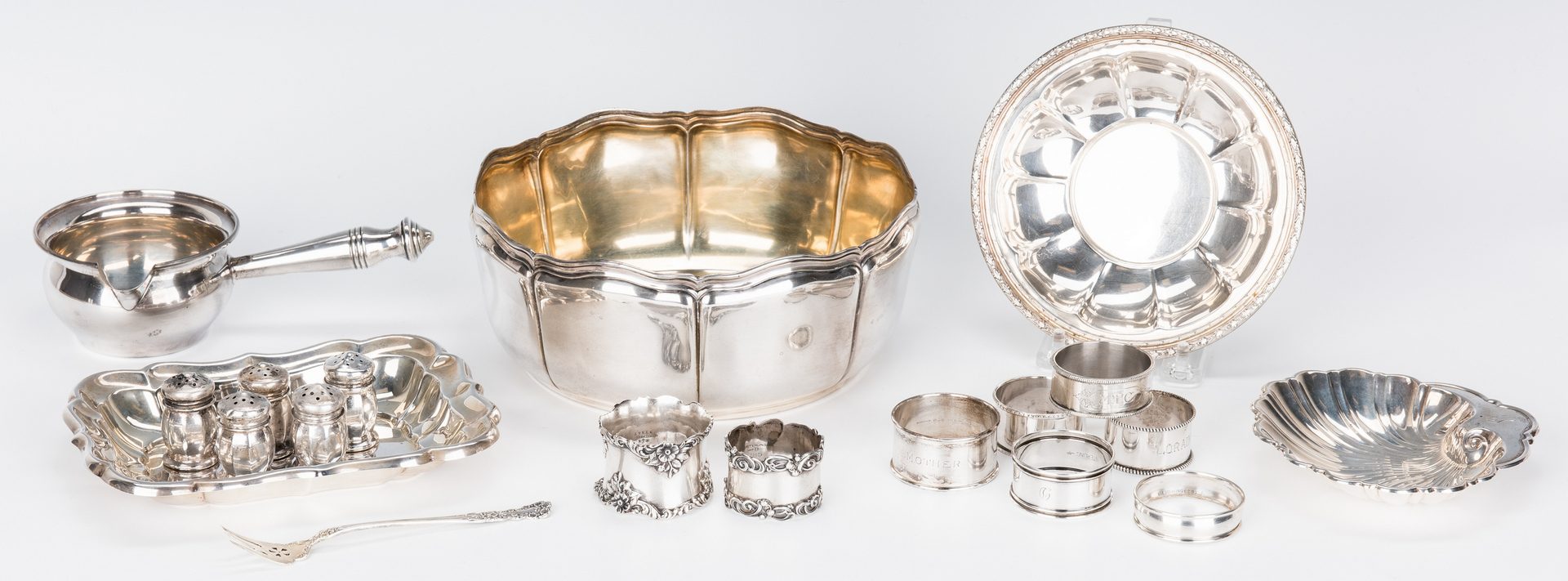Lot 160: 17 Sterling Silver Items and Lutz & Weiss .835 bowl