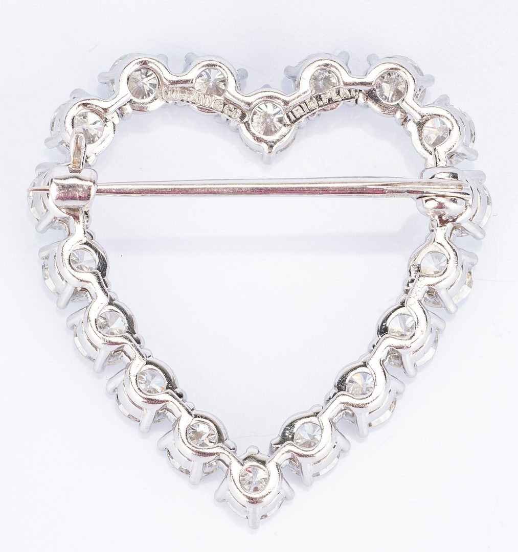 Lot 17: Tiffany Diamond Heart Brooch plus Pearl Pin