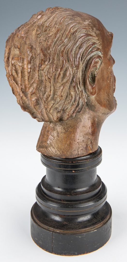 Lot 189: Paul Comolera Figural of Guinea Bird w/ Chicks and Carved Continental Wood Head