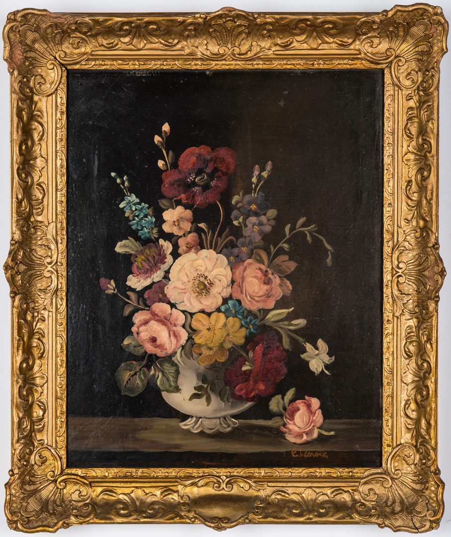 Lot 204: Pair of Floral Still Life O/B Paintings