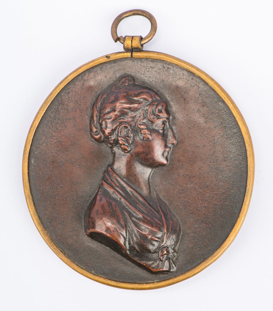 Lot 206: 4  Portraits and Medallions plus Art Nouveau Brooch