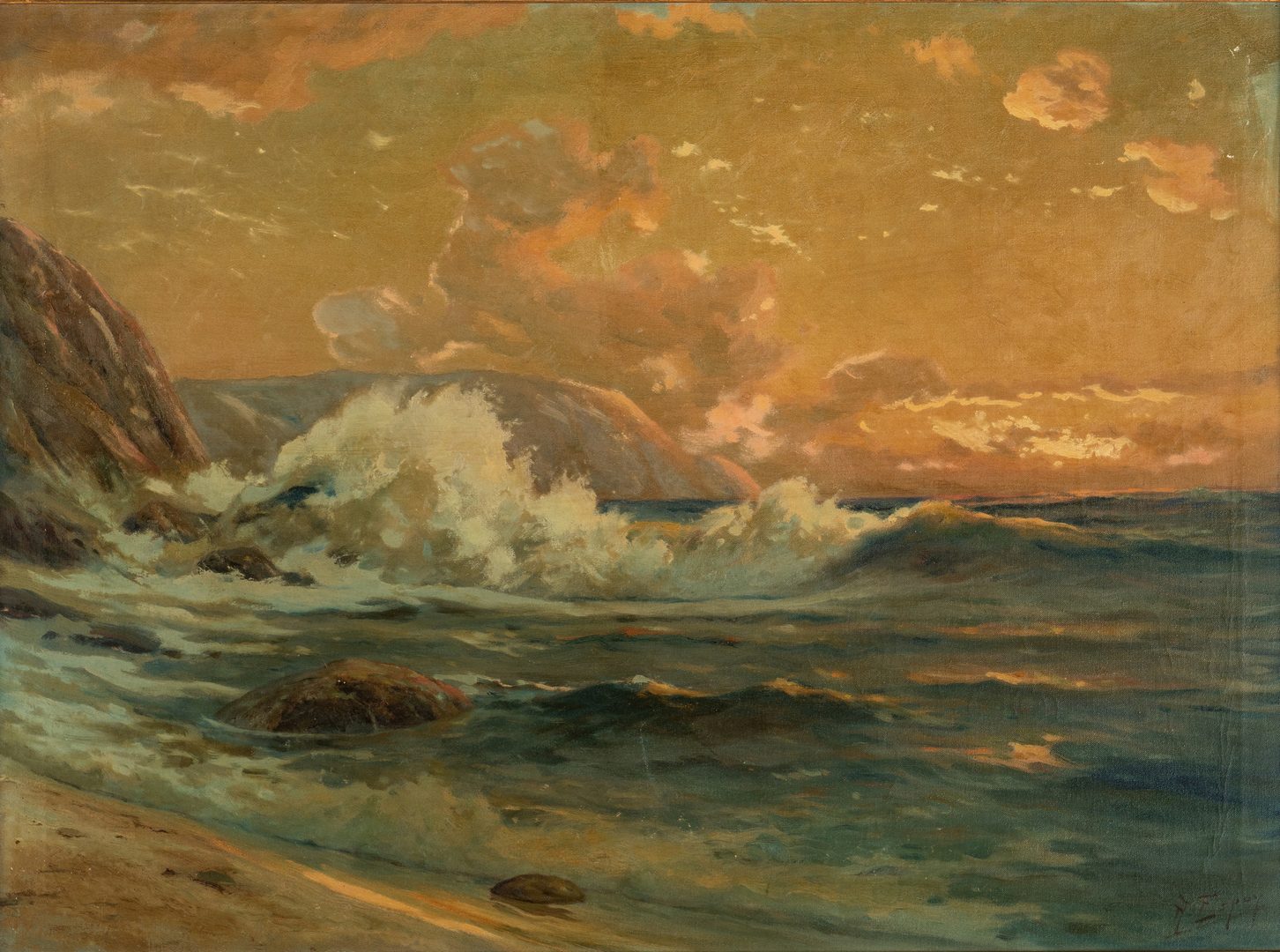 Lot 223: Angel Espoy Oil on Canvas Seascape