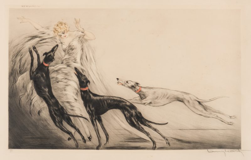Lot 226: Louis Icart Lithograph, Coursing II