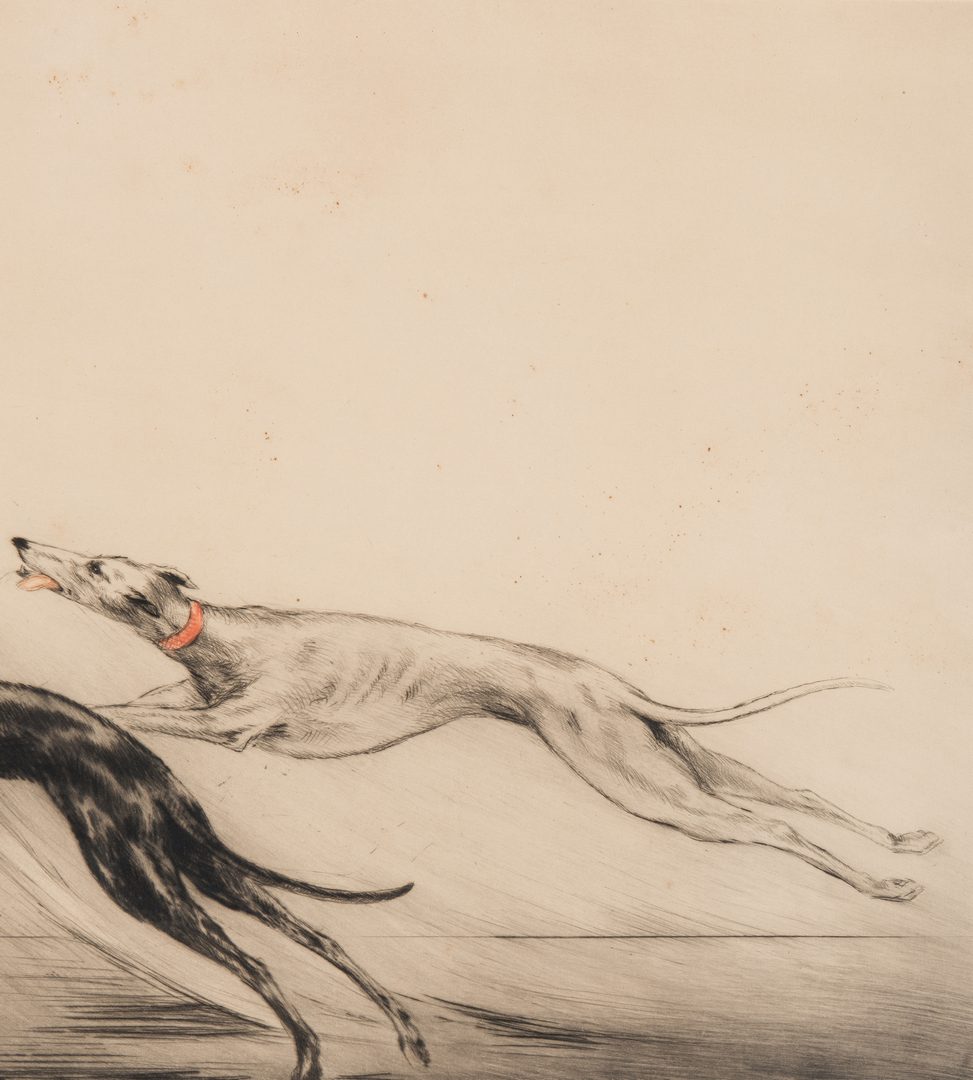 Lot 226: Louis Icart Lithograph, Coursing II