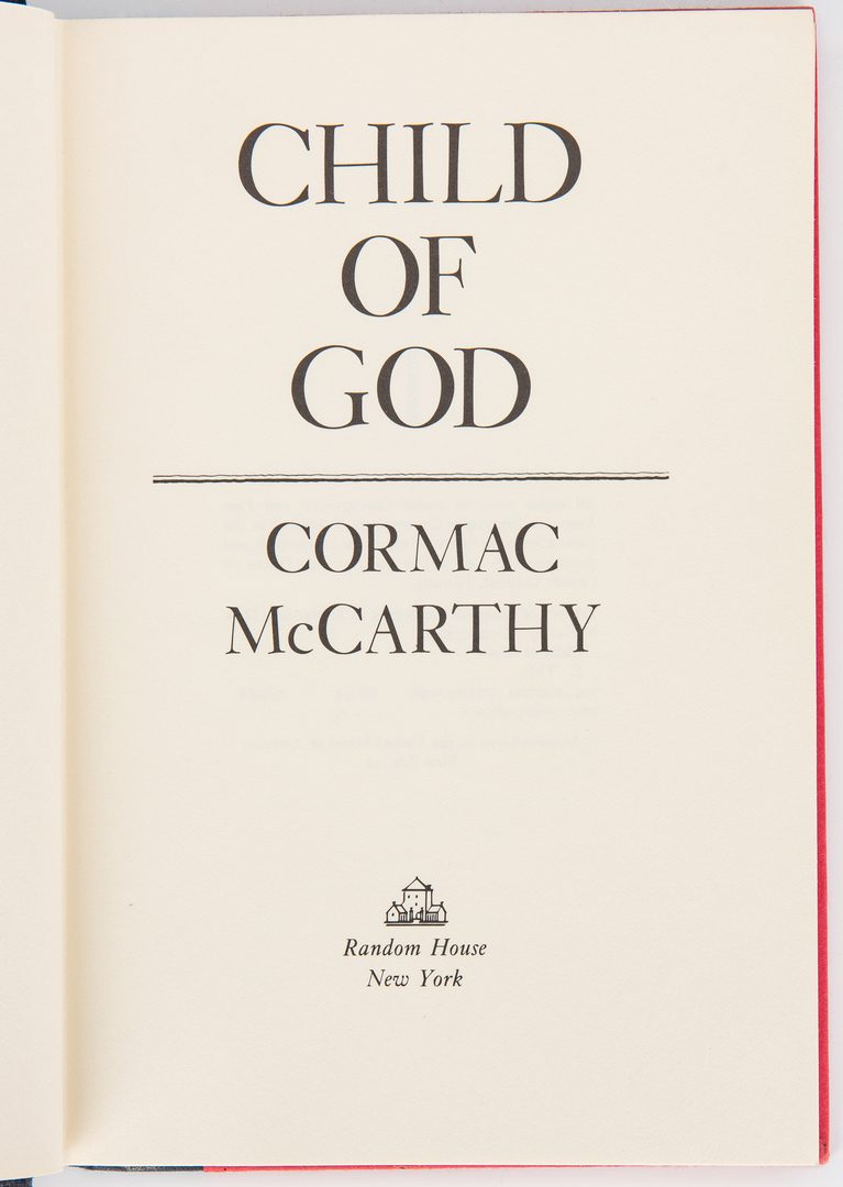 Lot 244: 3 Cormac McCarthy First Edition Books, incl. Blood Meridian, Remainders