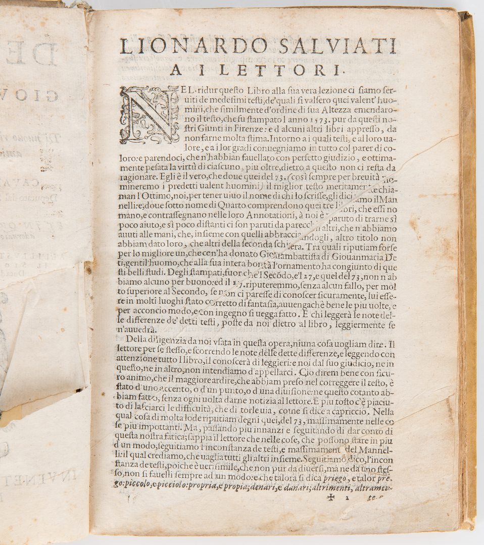 Lot 252: The Decameron, Giovanni Boccaccio, 1597