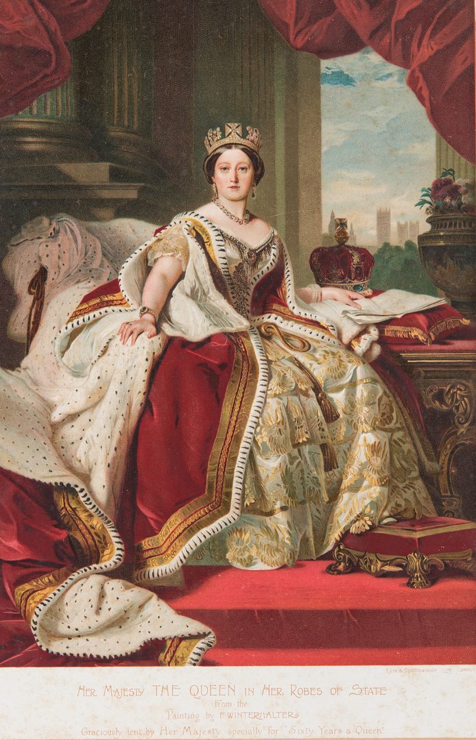 Lot 262: 3 Queen Victoria items, inc. Coronation Ticket & Jubilee Prints