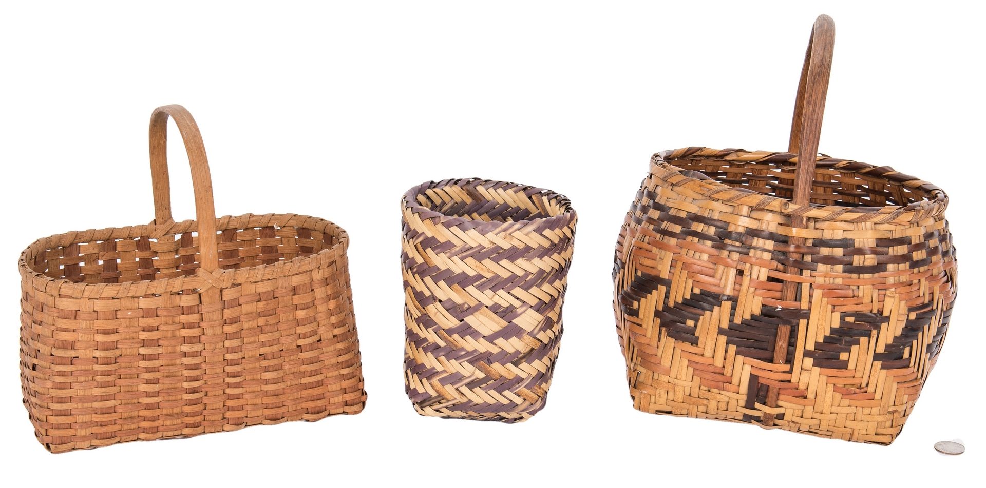 Lot 271: 3 Native American Baskets, incl. Cherokee