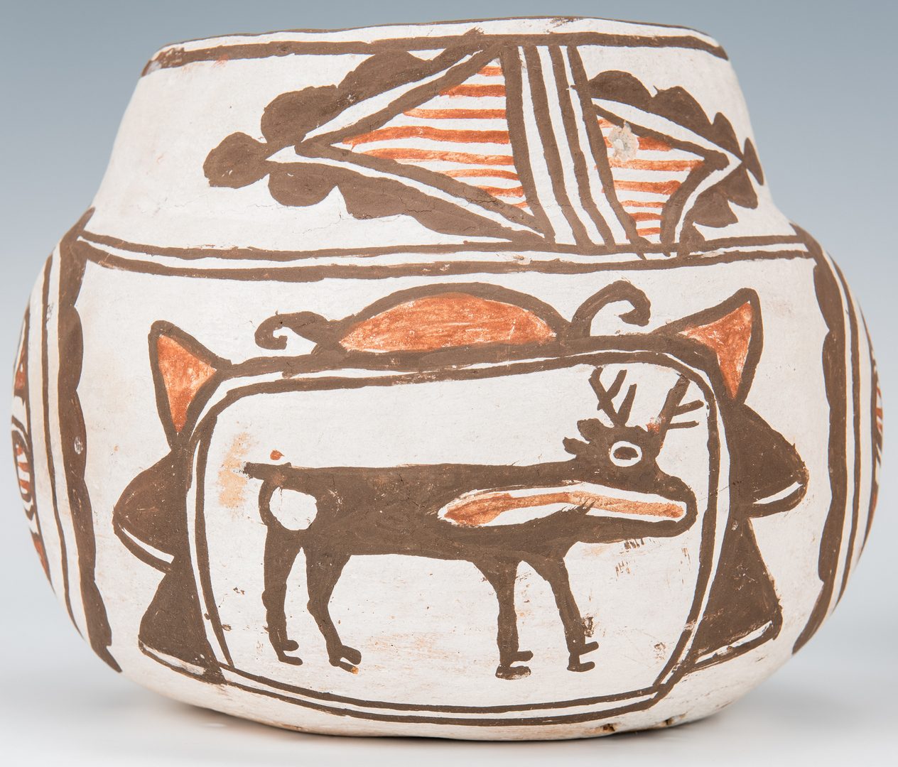 Lot 276: 3 Native American Pottery items, Zuni & Hopi
