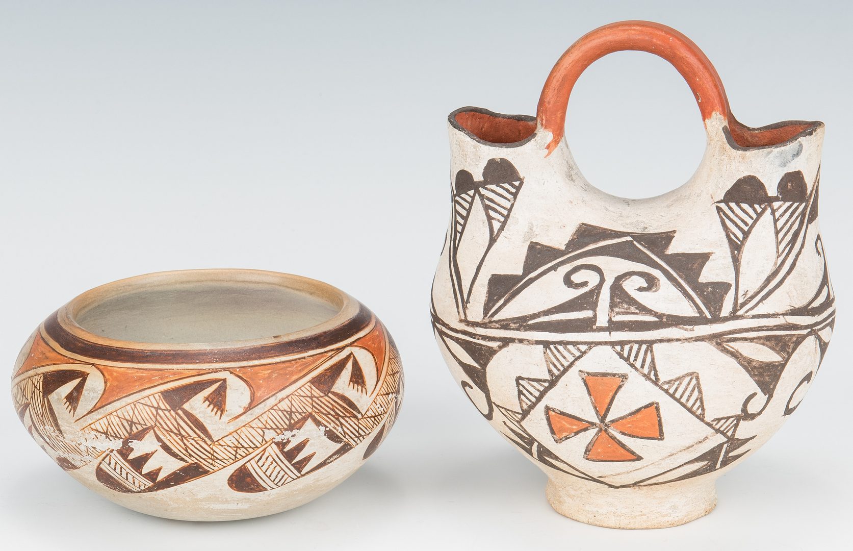 Lot 277: 4 Native American Pottery Items, incl. Nellie Nampeyo