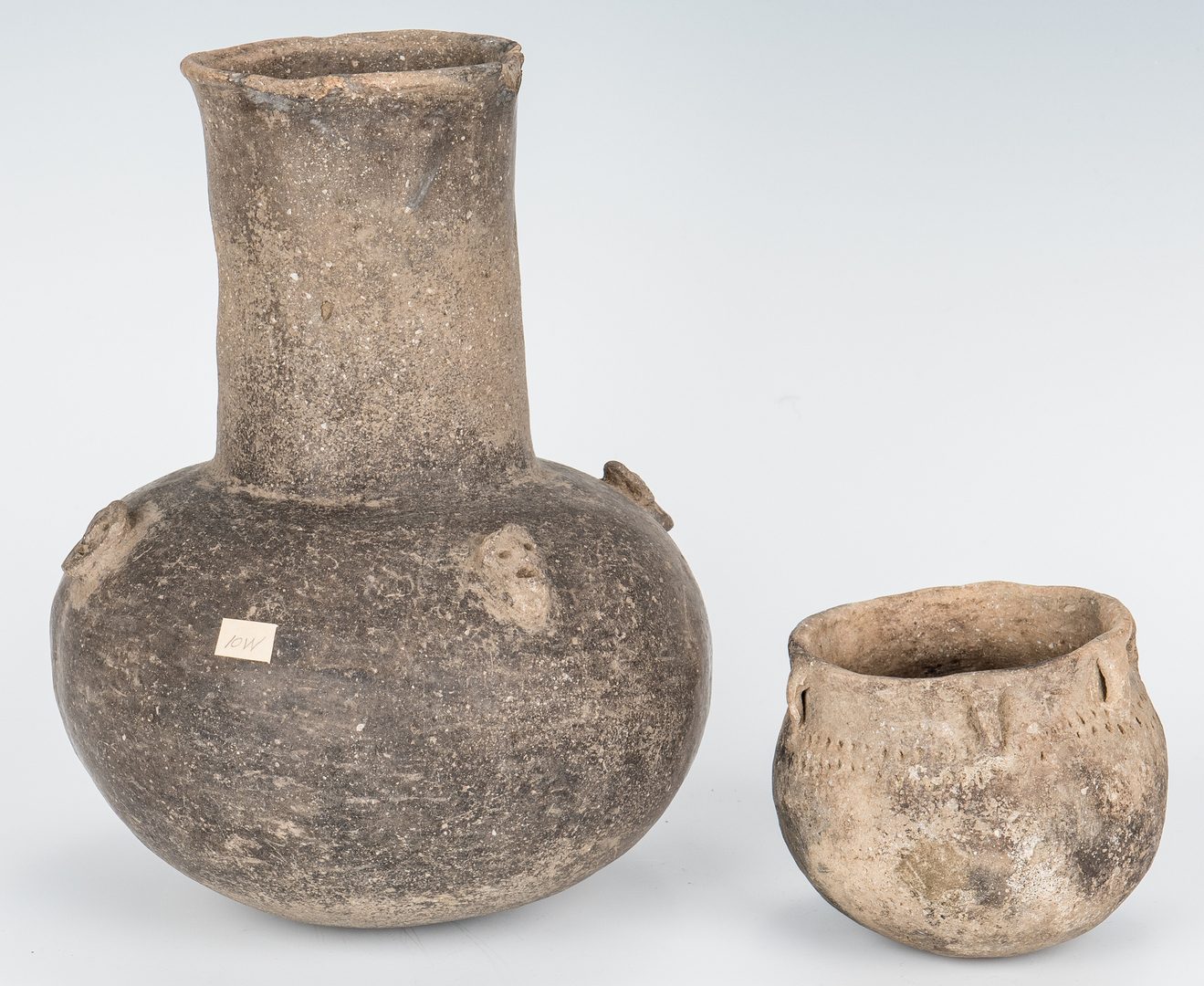 Lot 279: 2 Mississippian Culture Arkansas Pottery Vessels, incl. Human Effigy