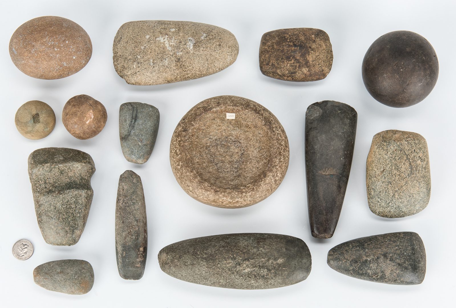 Lot 282: 15 Native American Stone Artifacts, incl. Discoidals