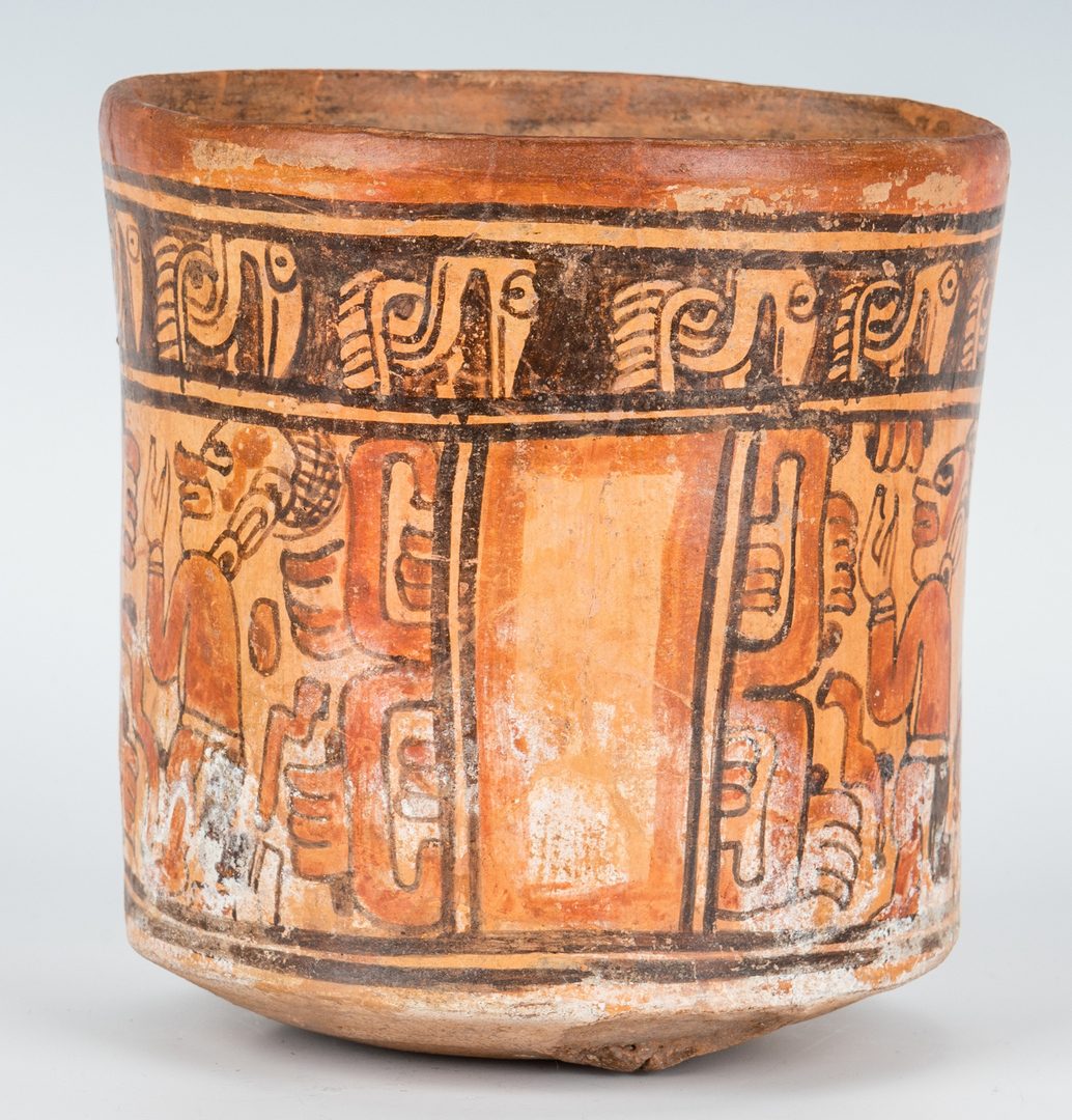 Lot 288: 2 Mayan Polychrome Pottery Items, incl. Honduras Charger
