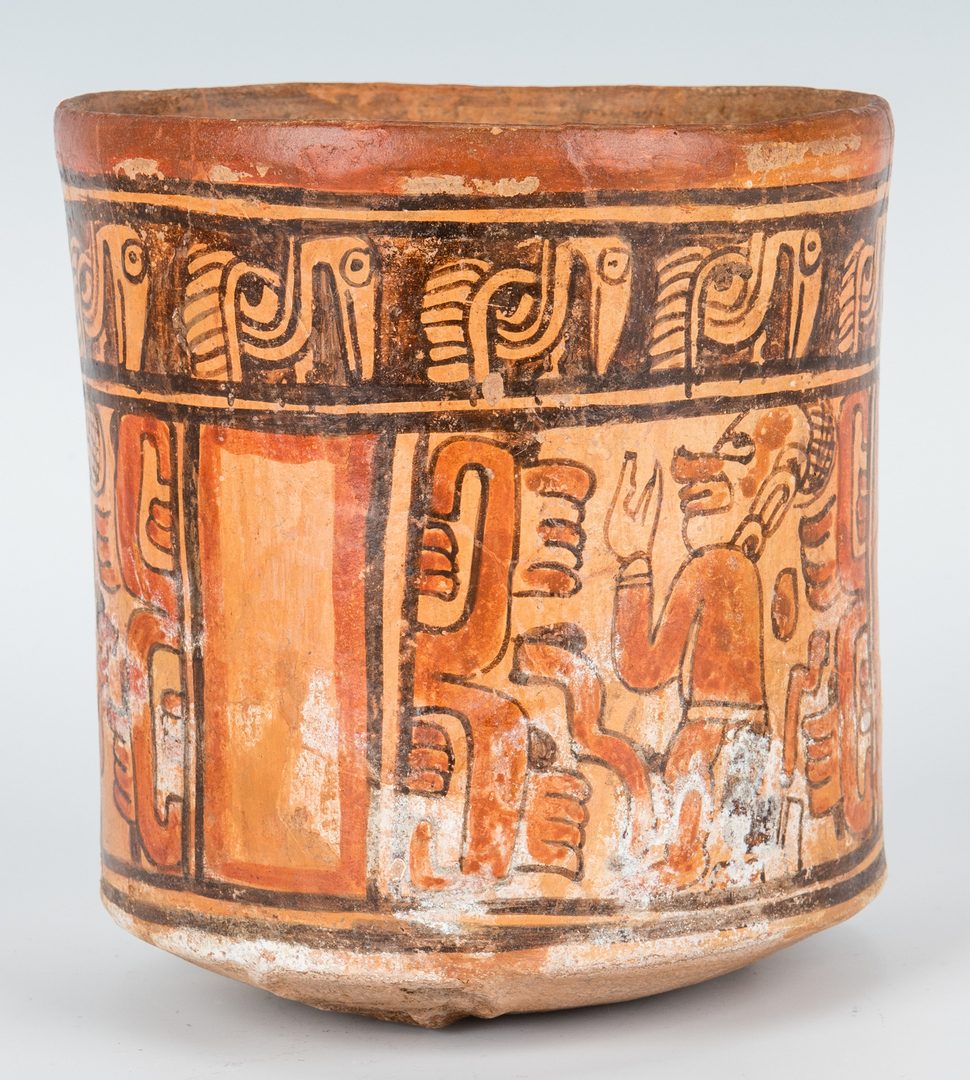 Lot 288: 2 Mayan Polychrome Pottery Items, incl. Honduras Charger