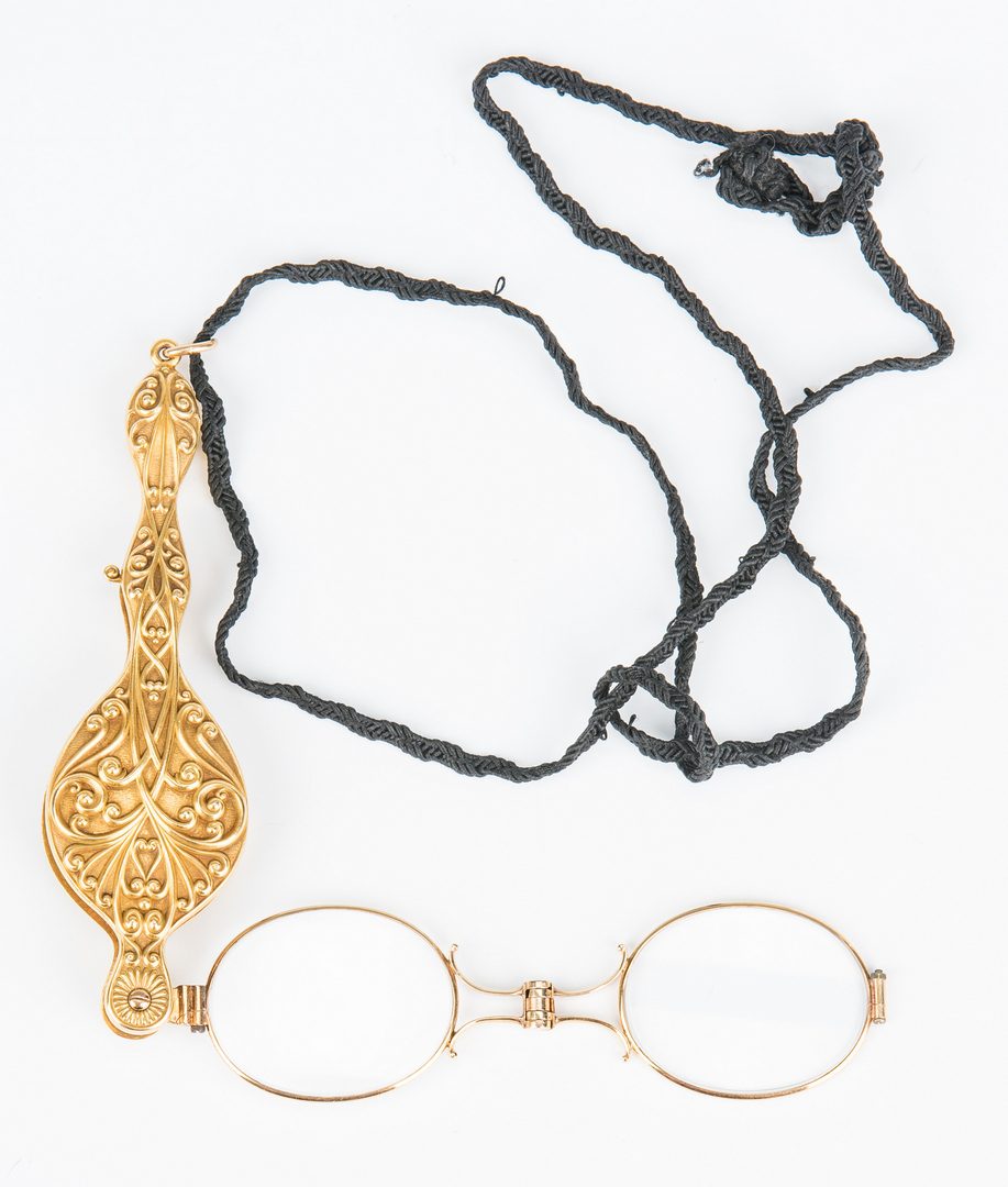 Lot 28: Gold Lorgnette and Bead Jewelry