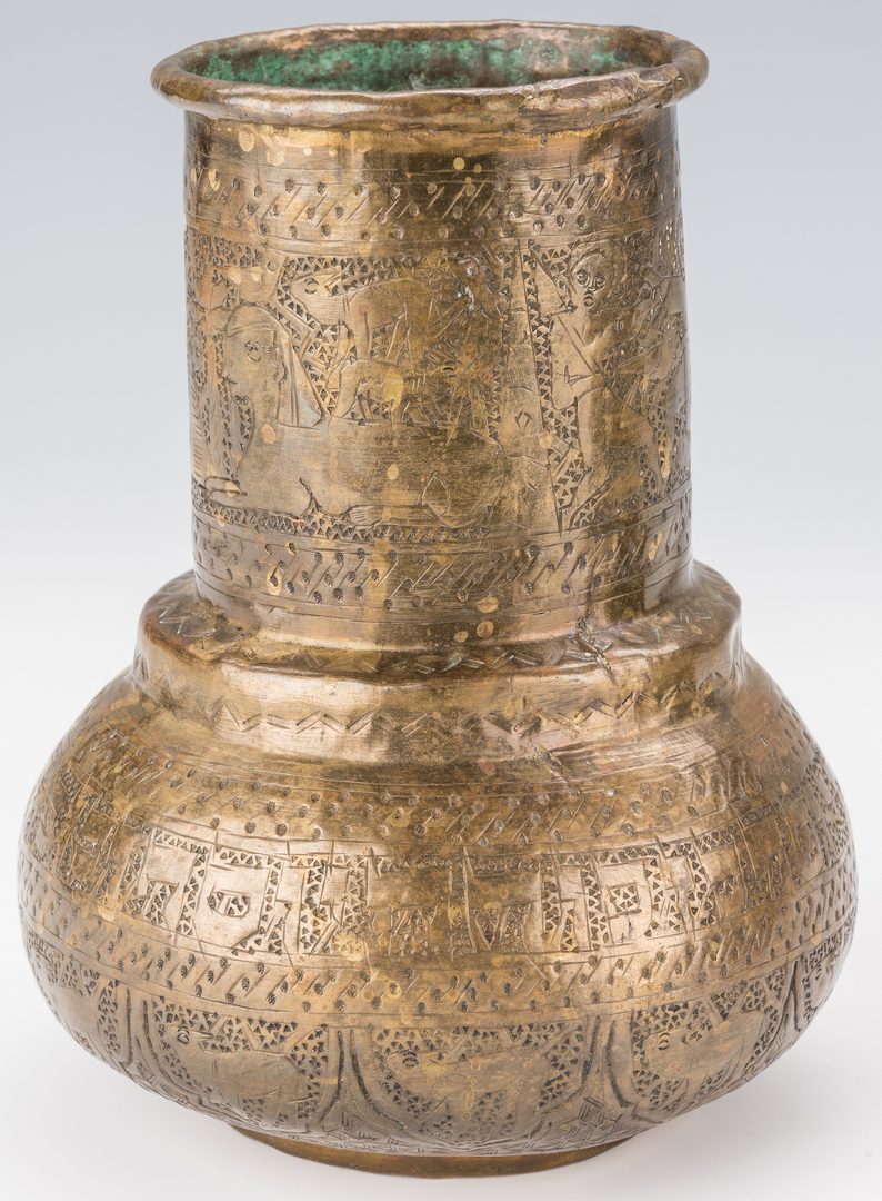 Middle Eastern Etched Brass Vase