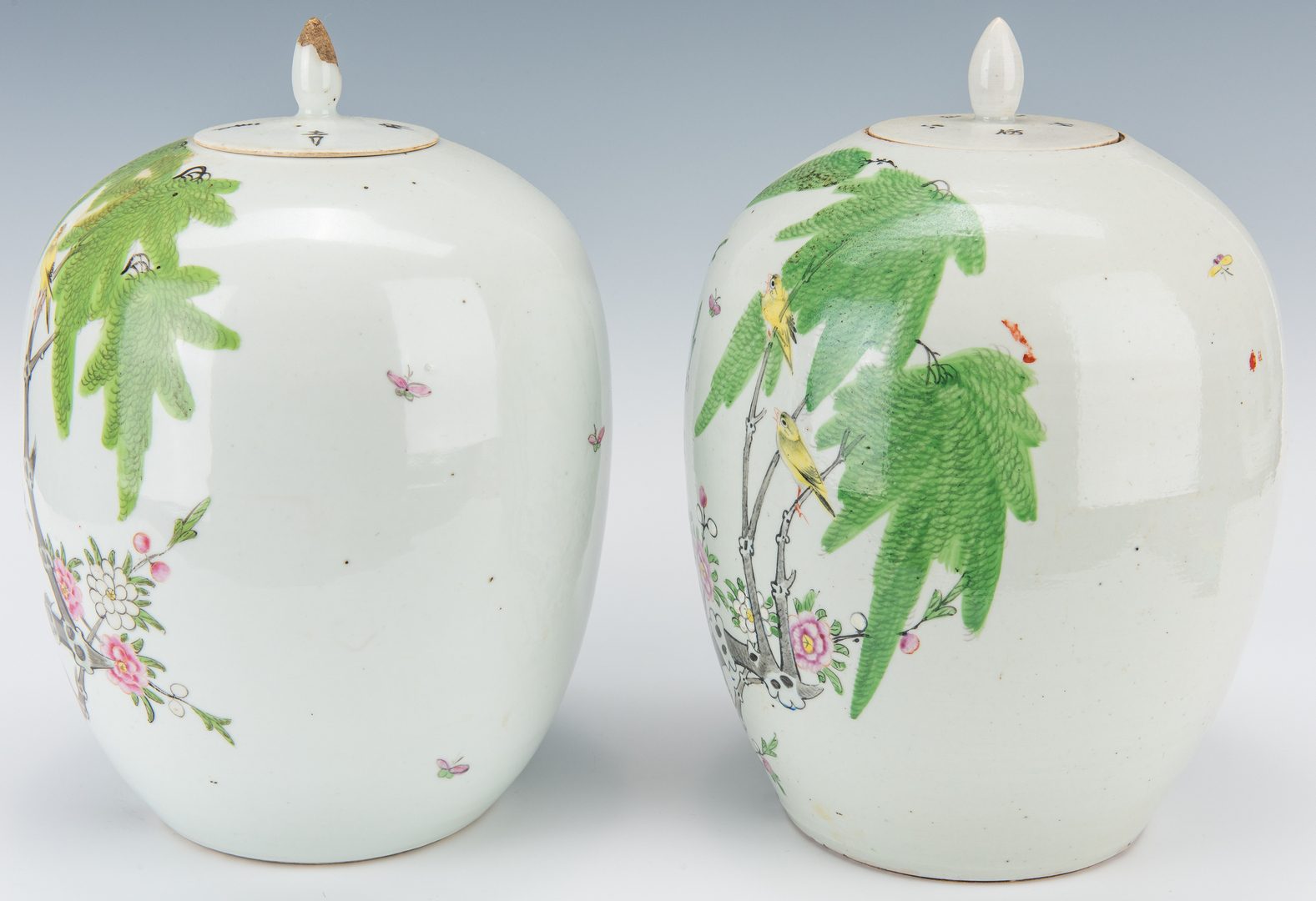 Lot 313: Pair of Chinese Porcelain Ginger Jars
