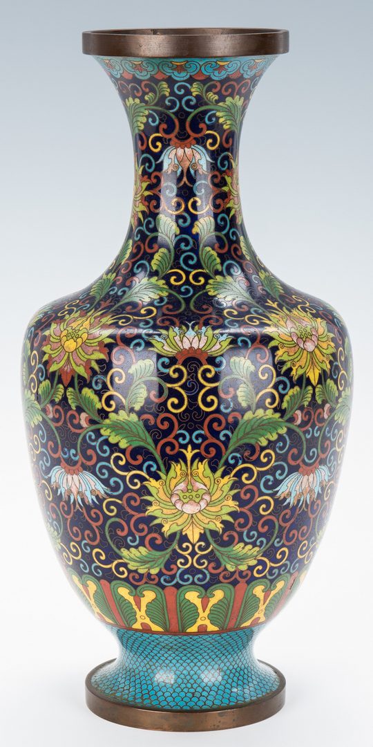 Lot 321: Large Chinese Ming Style Cloisonne Vase
