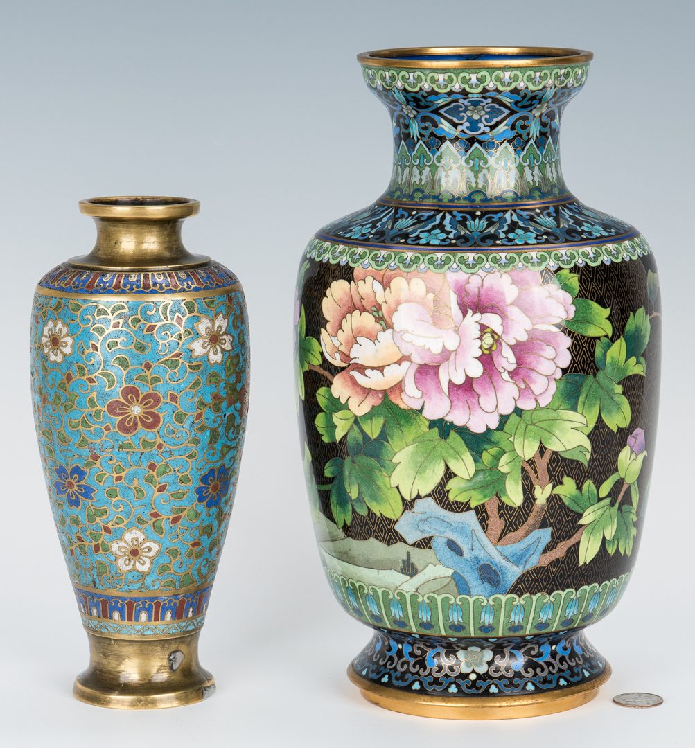 Lot 322: 2 Asian Cloisonne Vases