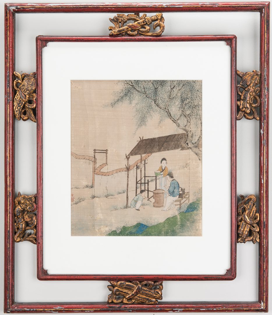 Lot 324: 5 Qing Painted Landscapes on silk
