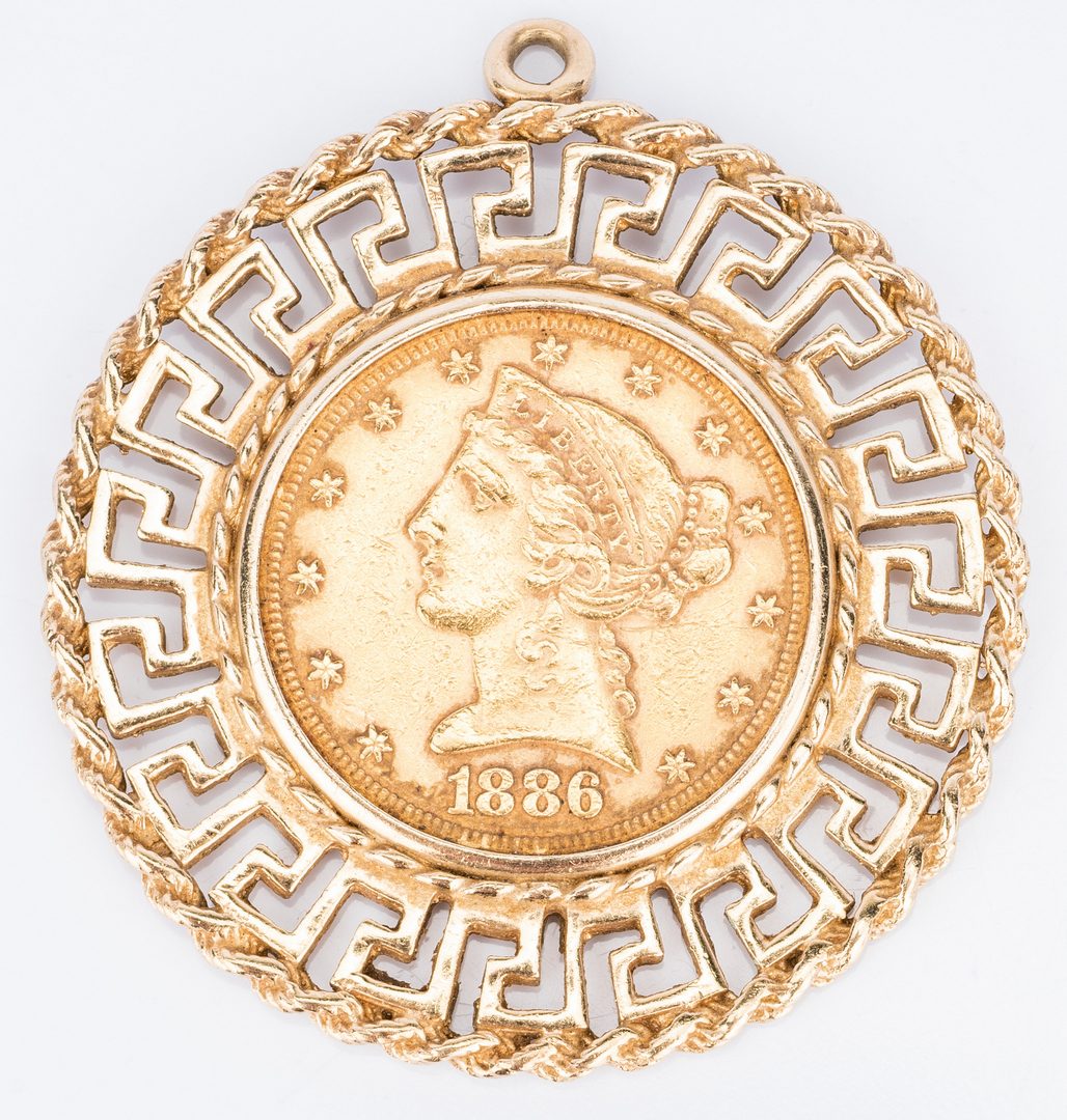 Lot 32: 1886 Gold Coin Pendant