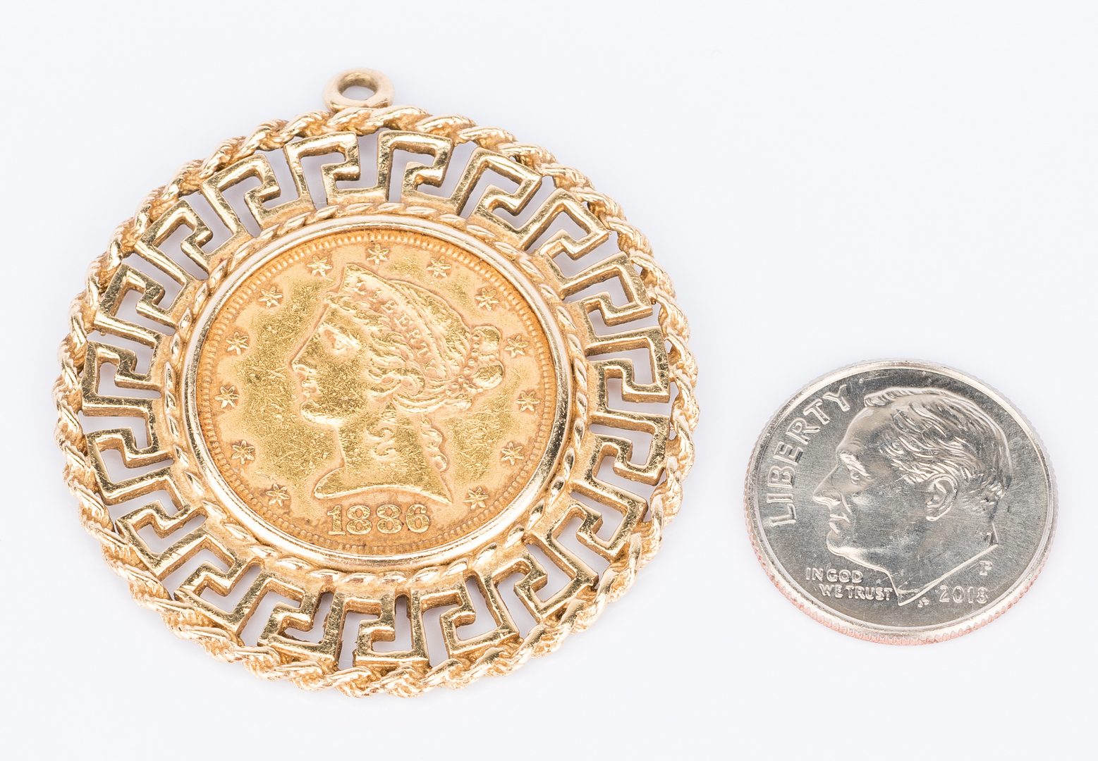 Lot 32: 1886 Gold Coin Pendant