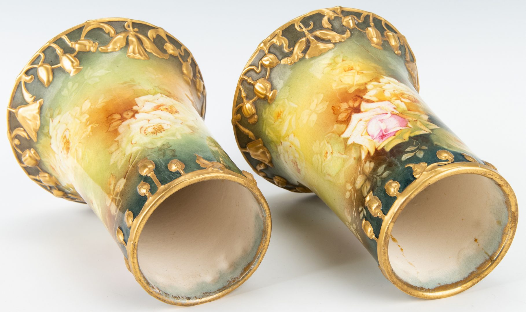 Lot 335: Pair Royal Bonn Art Nouveau Vases