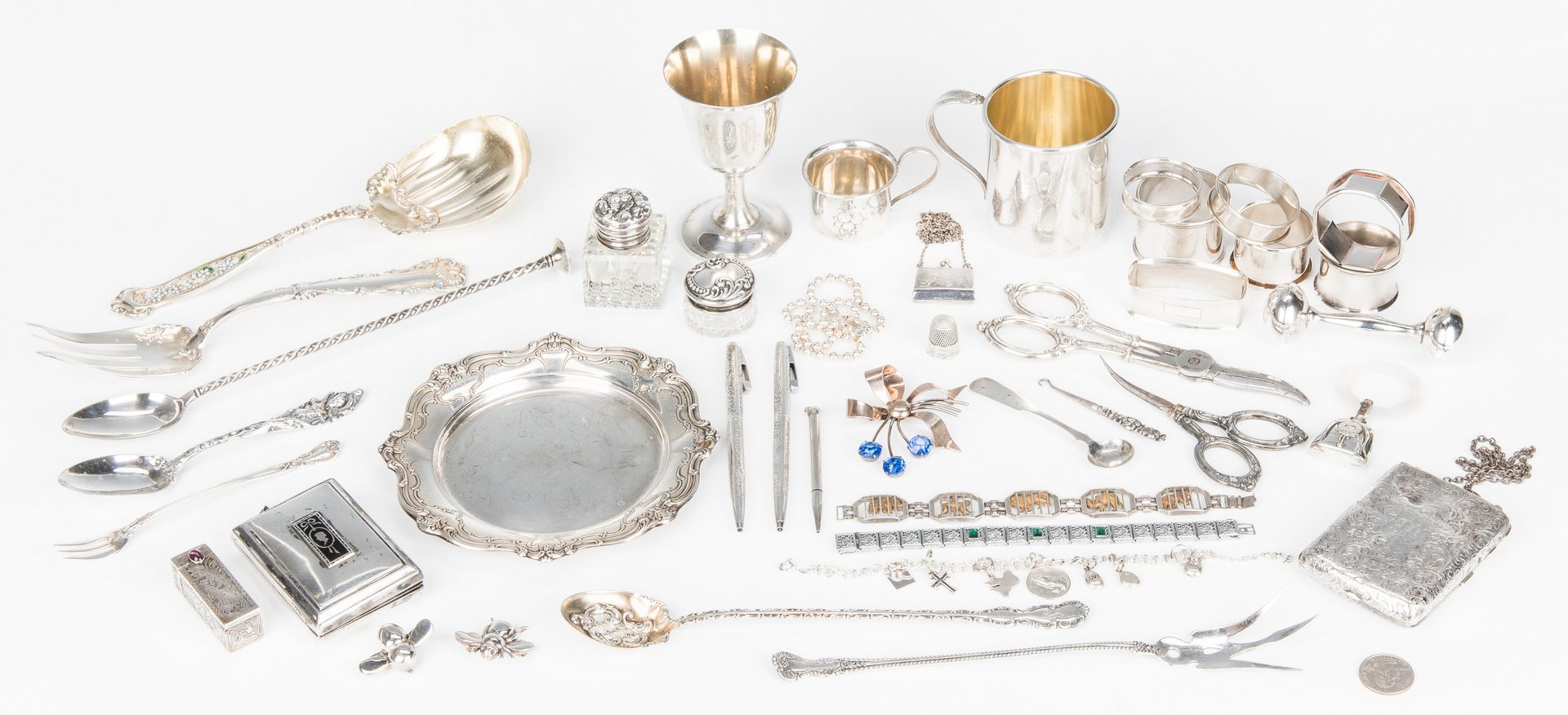 Lot 353: Collection of various Sterling Items & more