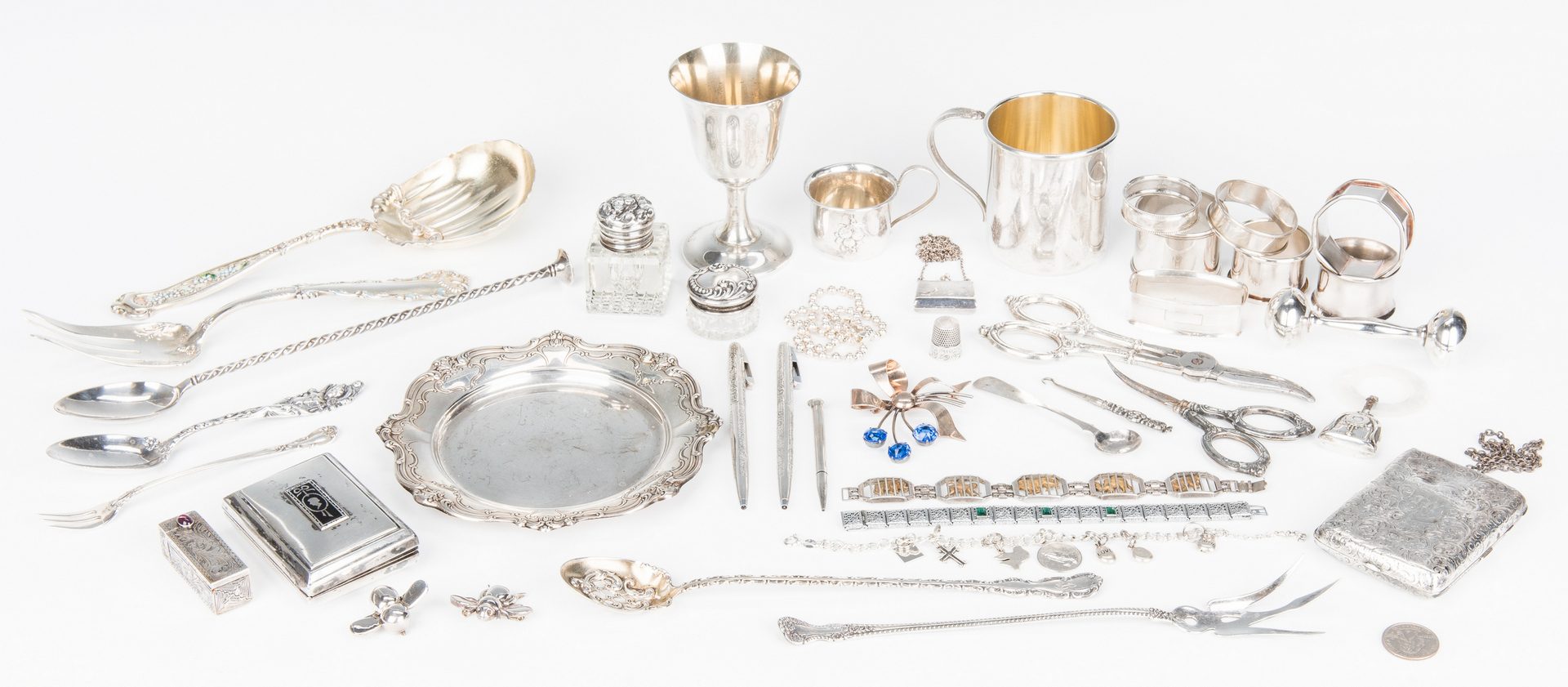 Lot 353: Collection of various Sterling Items & more