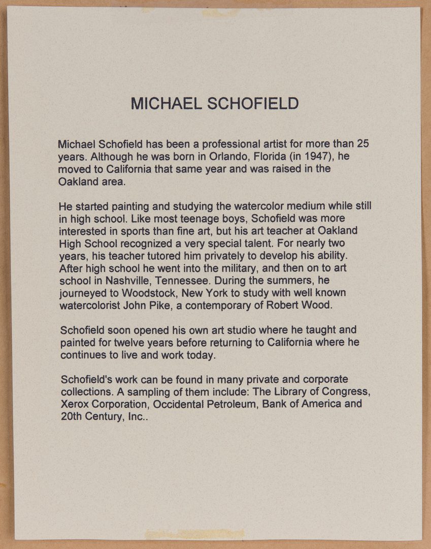 Lot 377: Michael Schofield Monoprint Abstract Landscape