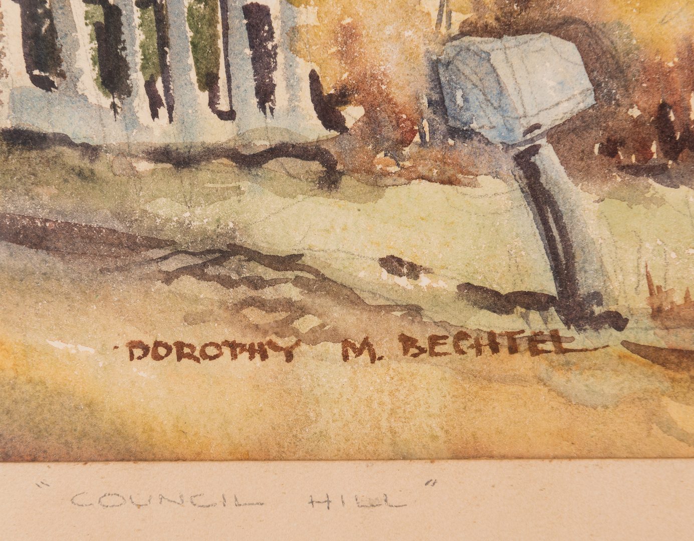 Lot 379: Dorothy B. Rossiter Watercolor, Iowa Farmhouse