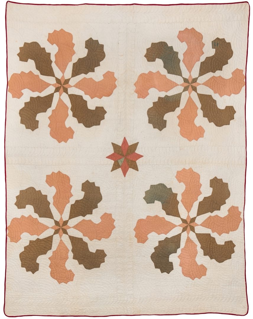 Lot 389: 2 Southern, poss. East TN Quilts, Mariner's Compass & Tree of Life