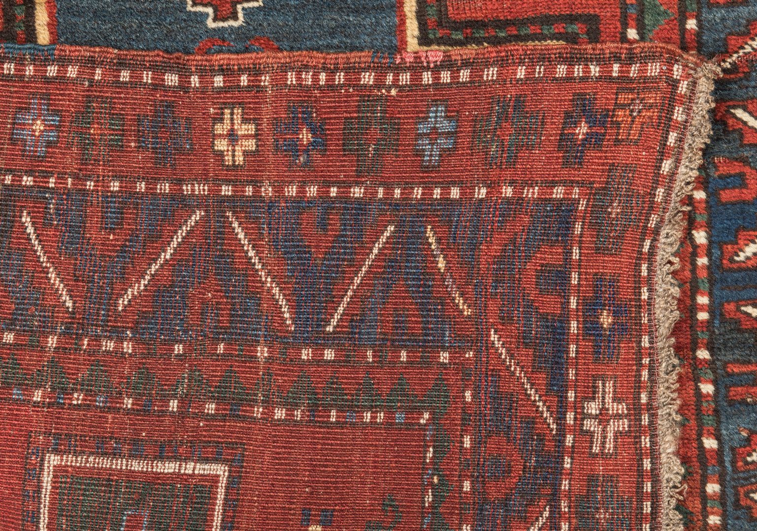 Lot 396: Antique Kazak area rug, 3'10" x 5'8"