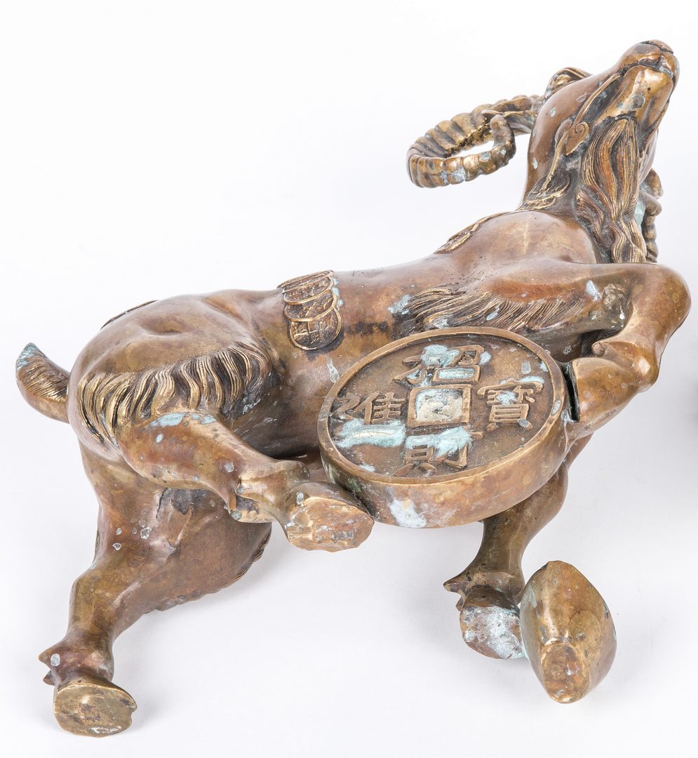 Lot 402: Pair Chinese Ram figures, Ming style