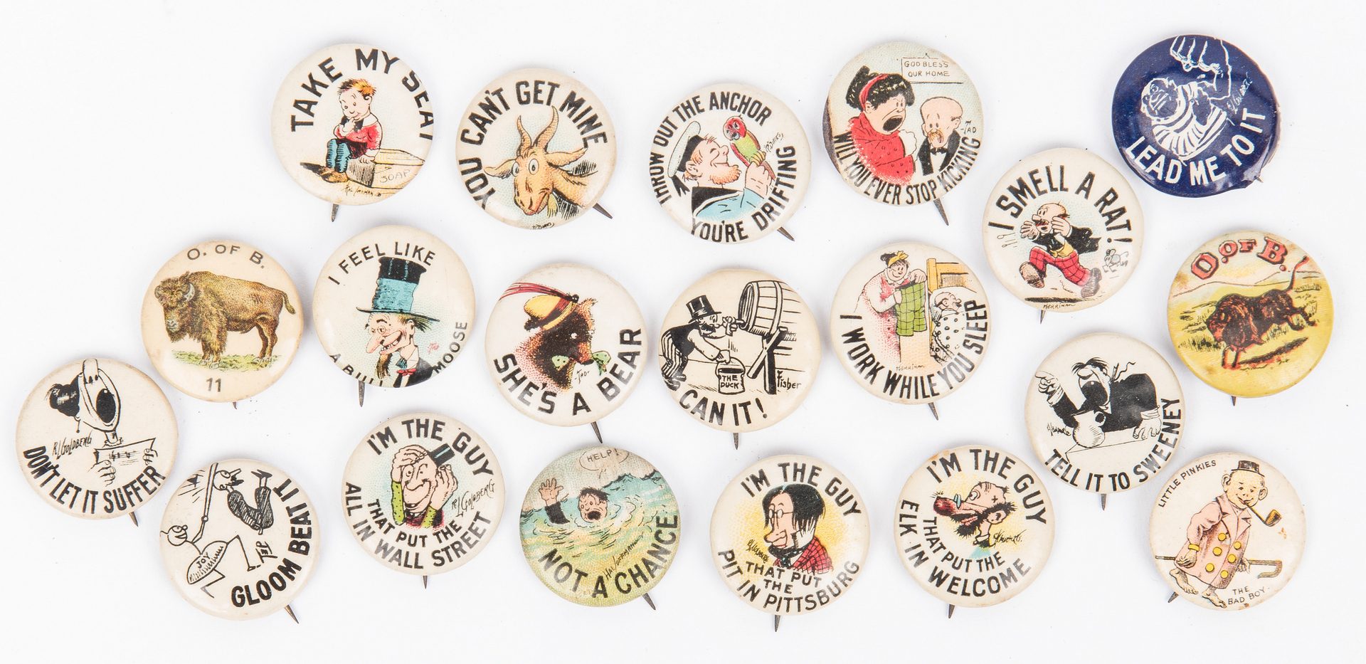 Lot 413: Collection Early Cigarette Premium Pinback Buttons