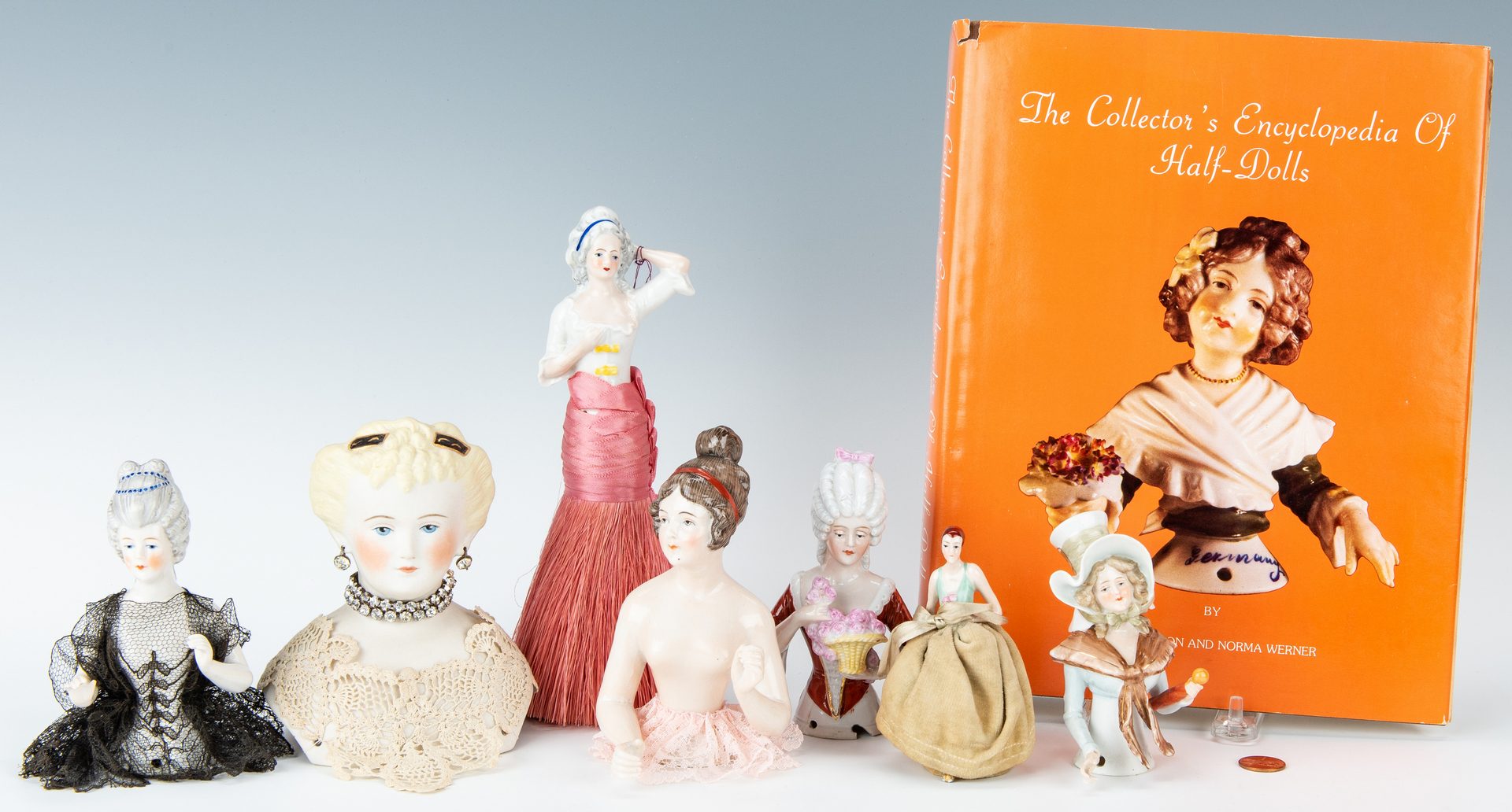 Lot 419: French Fashion Doll and 6 Half Dolls incl. Karl Schneide