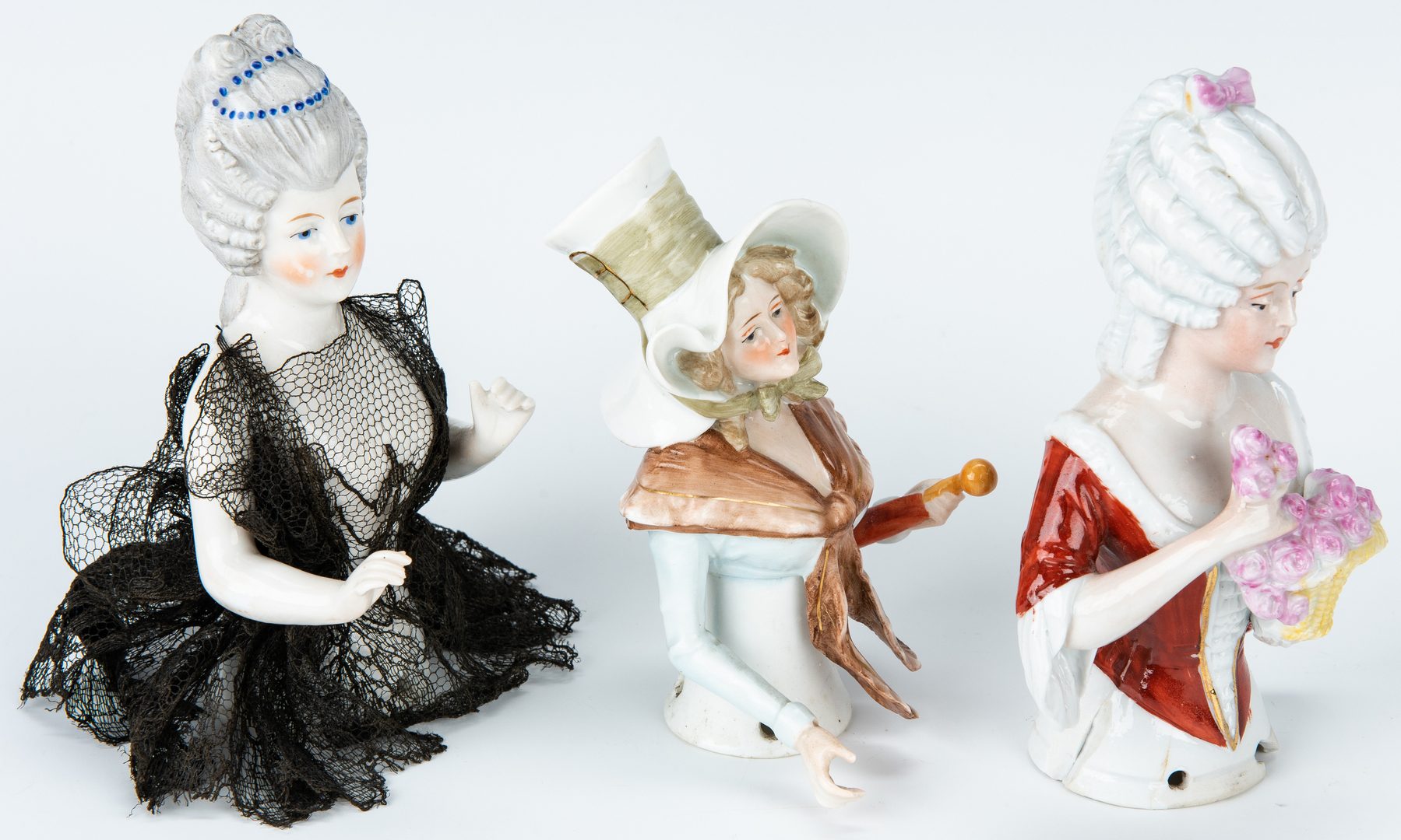Lot 419: French Fashion Doll and 6 Half Dolls incl. Karl Schneide
