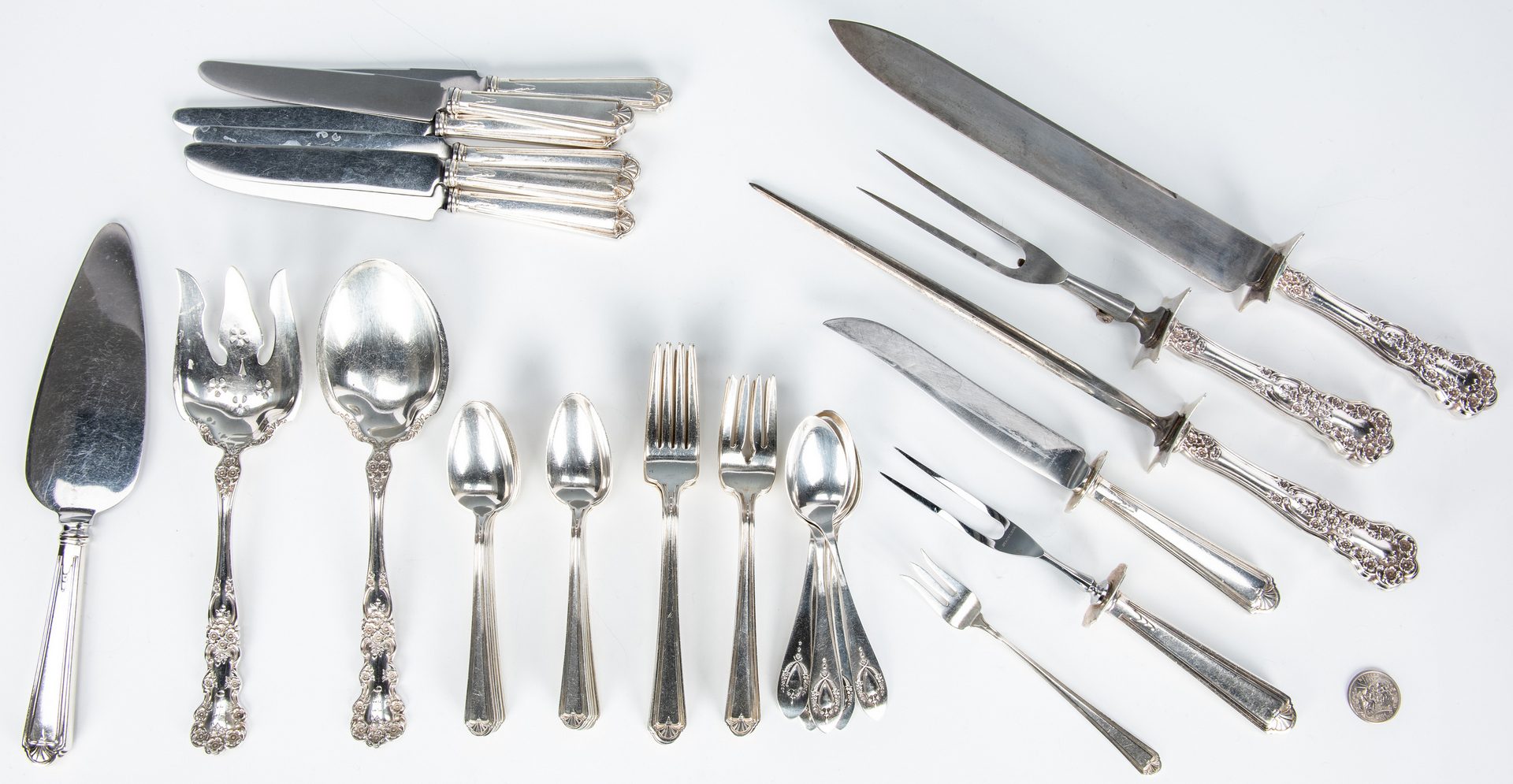 Lot 41: 38 Pcs. Sterling Flatware, Alvin Modern Colonial and more