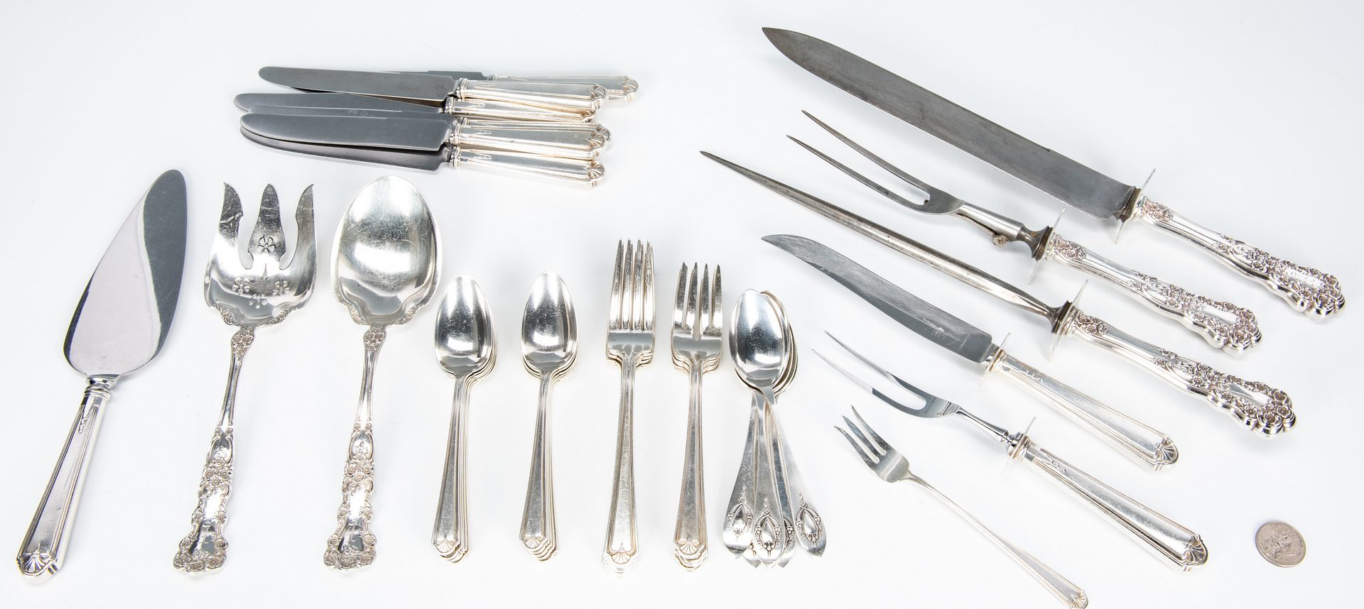 Lot 41: 38 Pcs. Sterling Flatware, Alvin Modern Colonial and more