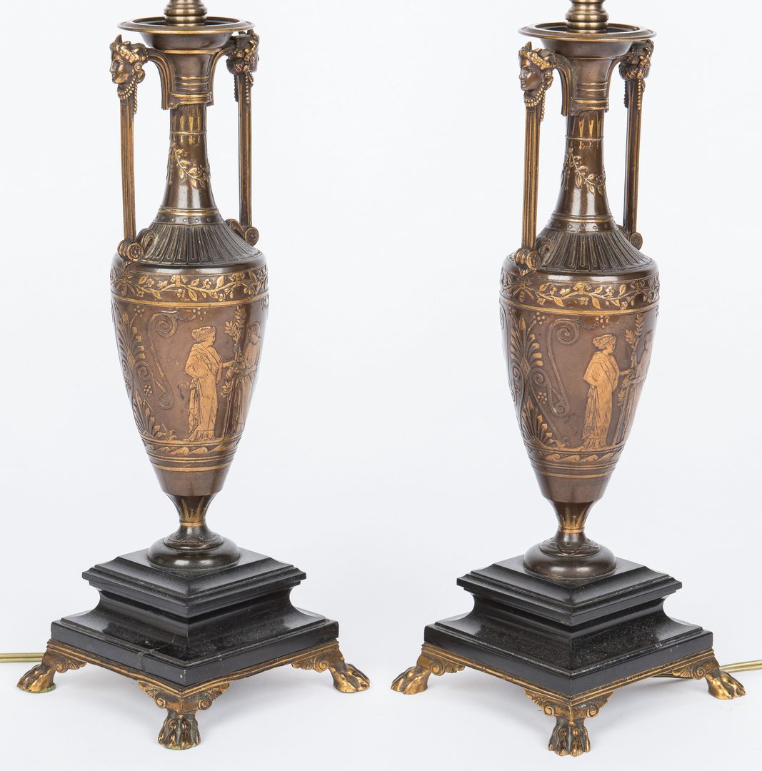 Lot 43: Pair of Barbedienne Bronze Lamps