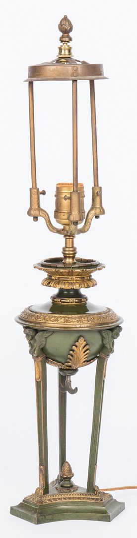 Lot 44: 3 Neoclassical Bronze Lamps