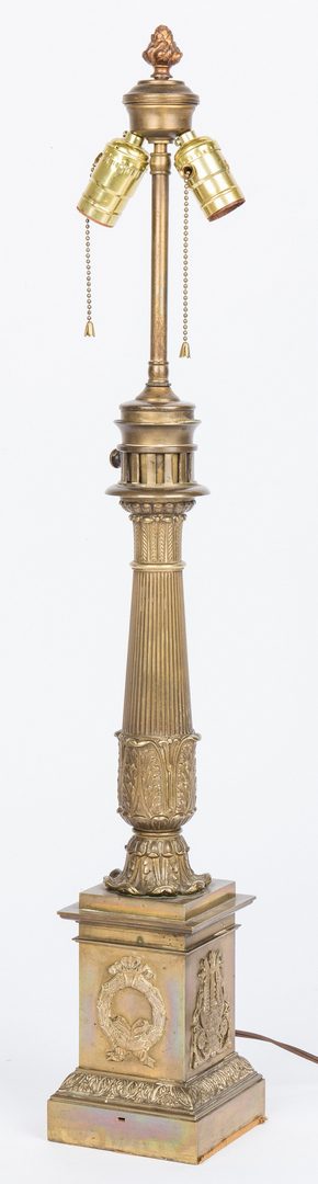 Lot 44: 3 Neoclassical Bronze Lamps