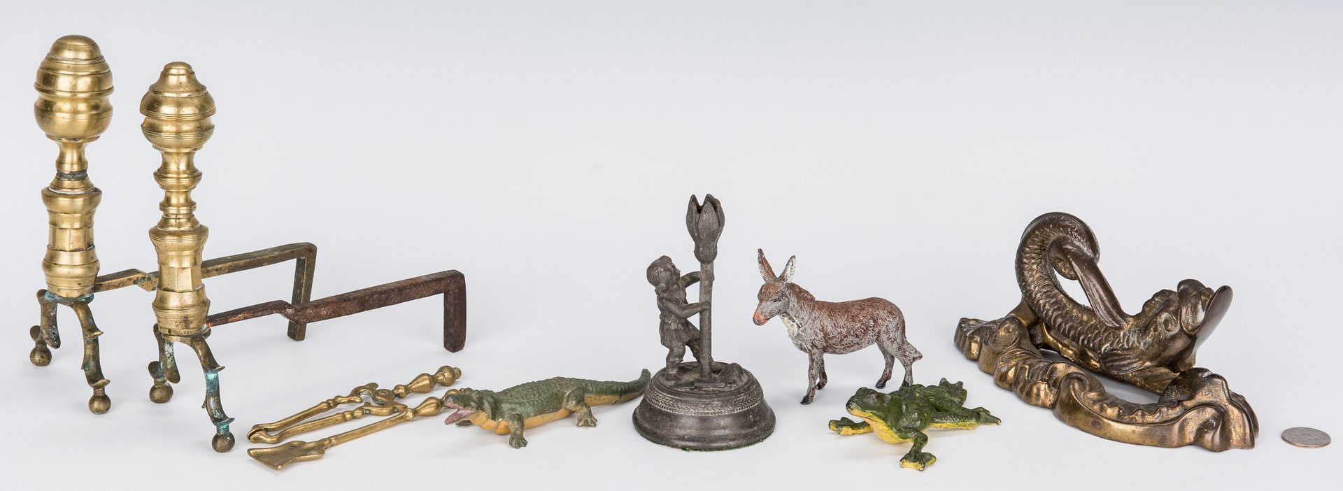 Lot 55: Group of Brass & Iron Items, incl. miniatures