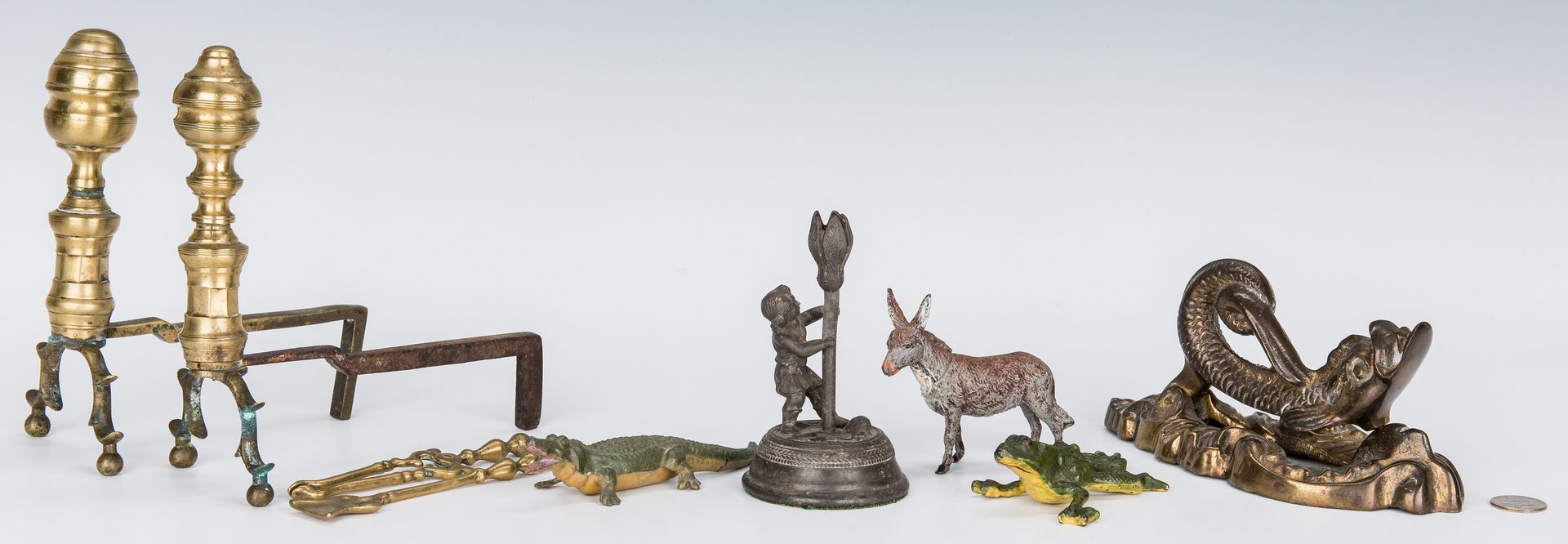 Lot 55: Group of Brass & Iron Items, incl. miniatures