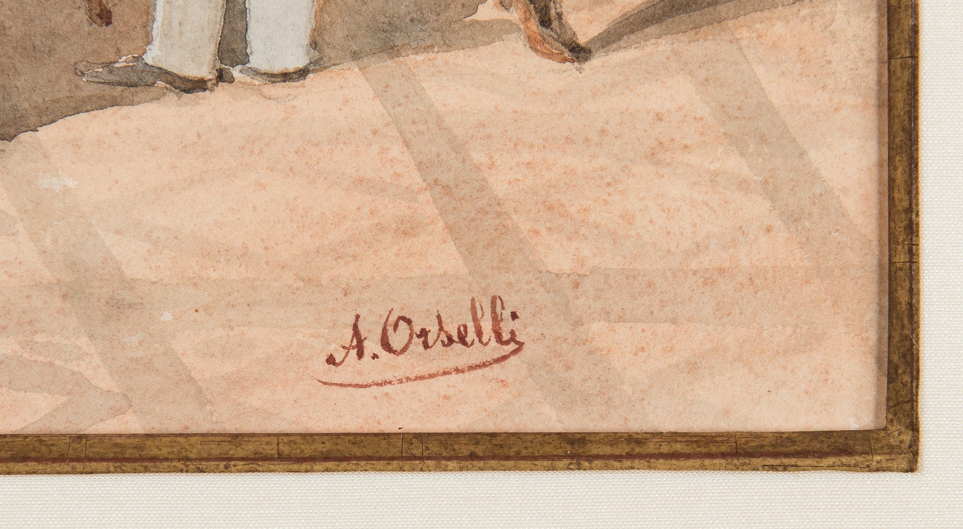 Lot 61: A. Orselli Watercolor on Paper, At the Roulette Table