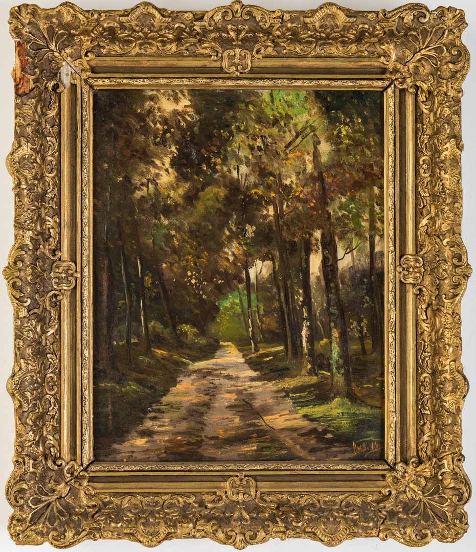 Lot 68: Continental School, 19th century Landscape in antique frame