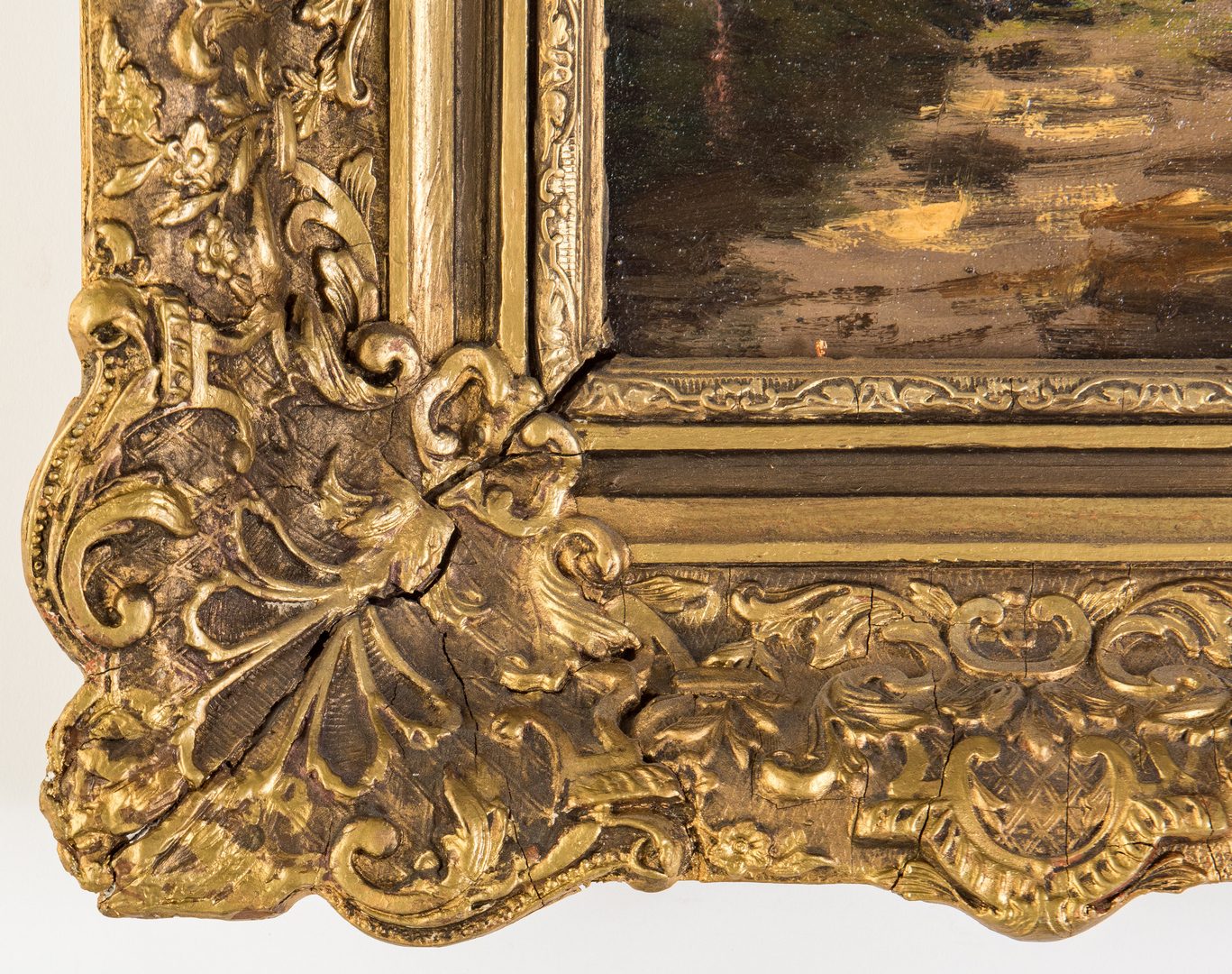 Lot 68: Continental School, 19th century Landscape in antique frame