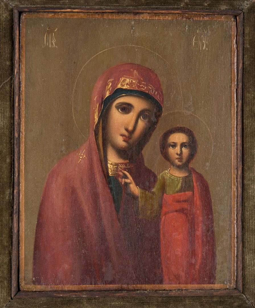 Lot 77: 2 framed religious icon paintings